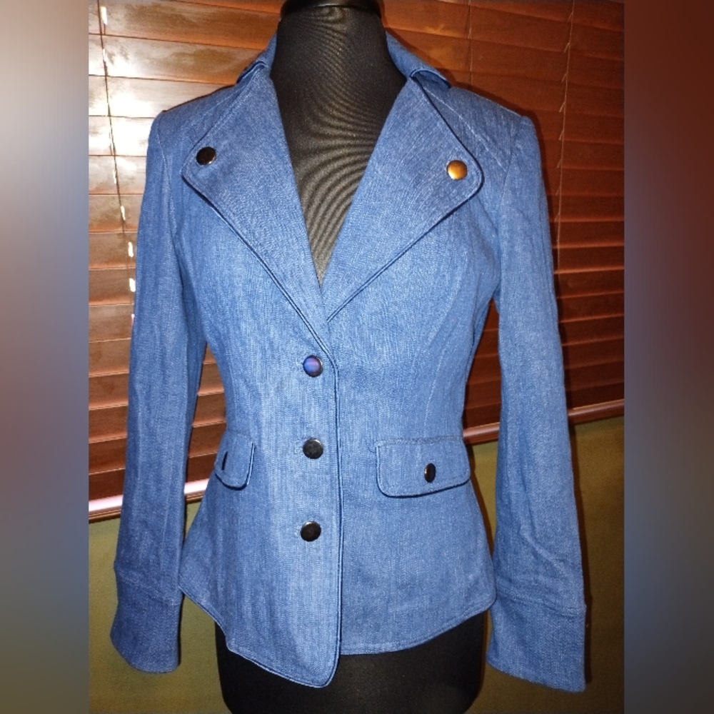 J. Peterman Denim Blazer Size 4